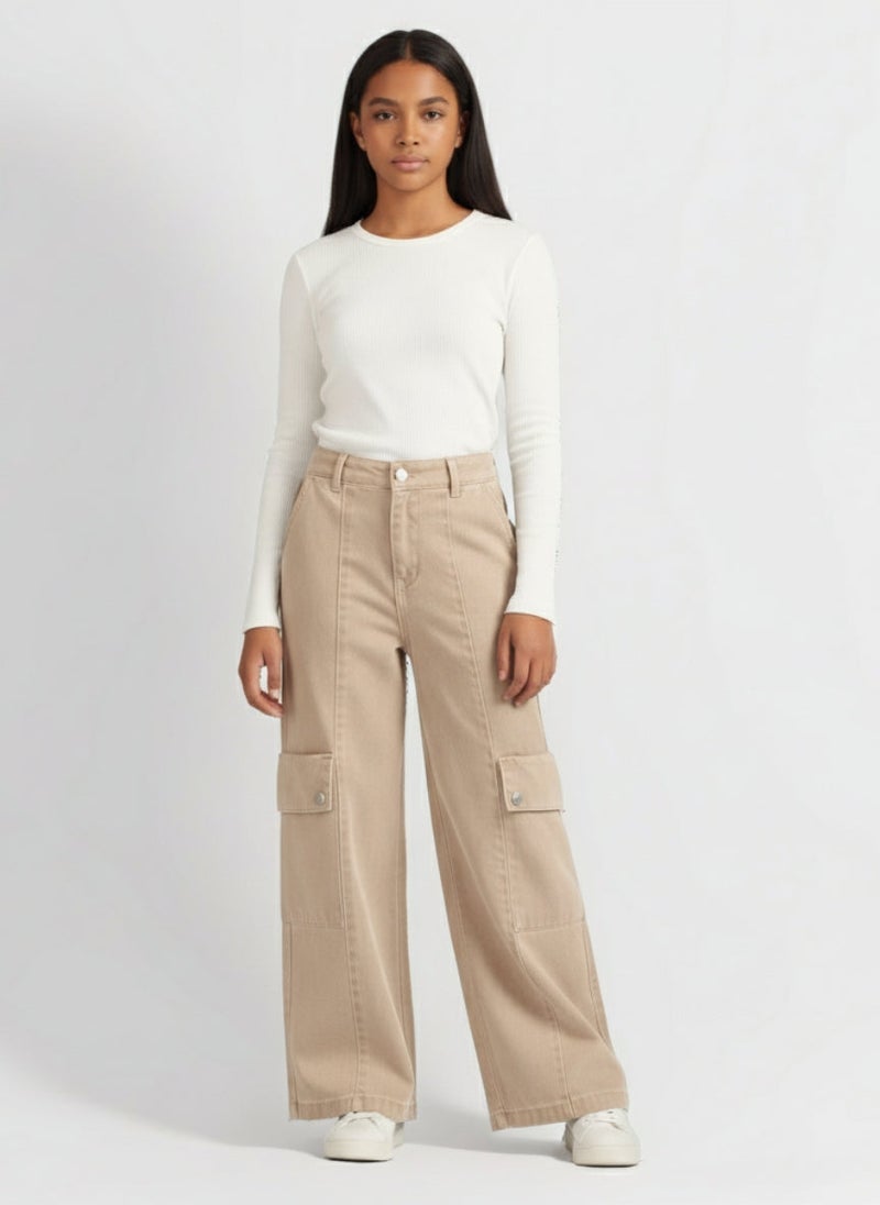 Cloud Fashion Beige Mini Cargo Fit - Image 1